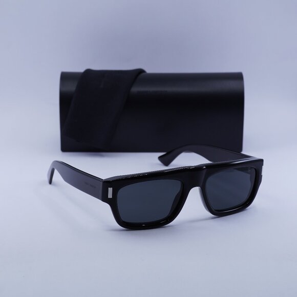 Saint Laurent SL762 001 Square Sunglasses – Black/Grey - Picture 1 of 11